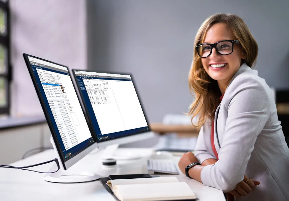 Woman using DentiMax for medical billing